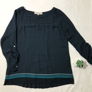 Ann Taylor LOFT Teal Mid Sleeve Flowy Blouse SP